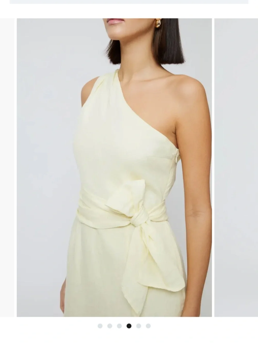 NEW FRENCH CONNECTION birdie linen tie dress in butter - Picture 3 of 10